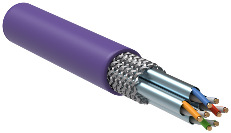 Кабель связи витая пара S/FTP кат.7 4х2х23AWG solid LSZH 305м фиолетовый | LC1-C704-626 | ITK