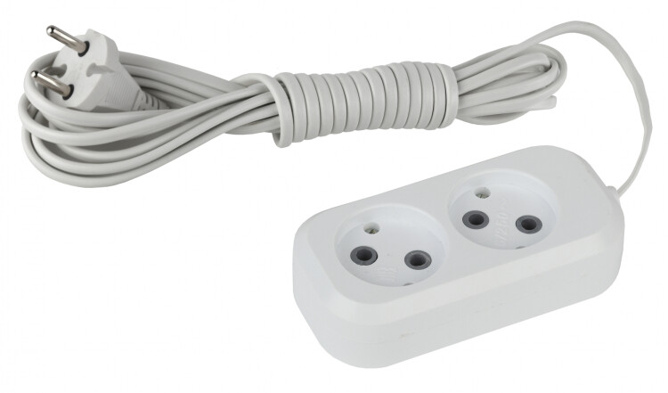 Удлинитель UX-2-1,5m без заземл, 1300Вт, 2гн, 1,5м (20/600) |Б0023147 | ЭРА