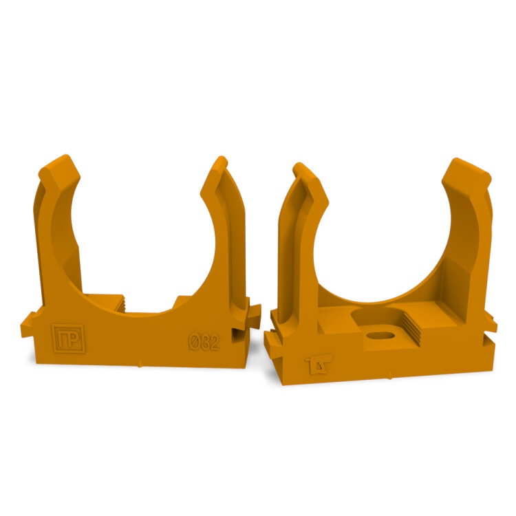 Крепеж-клипса для труб для монтажного пистолета оранжевая д32 (25шт/500шт уп/кор) | PR13.0154 | Промрукав