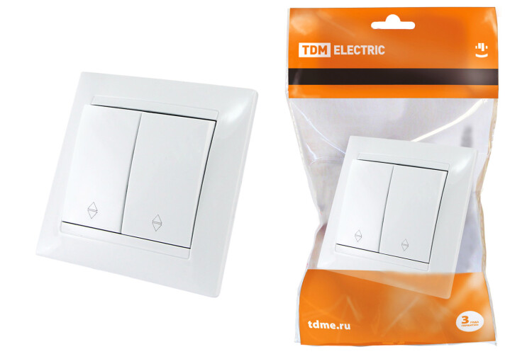 Выключатель на 2 направления 2 кл. 10А белый "Лама" | SQ1815-0007 | TDM