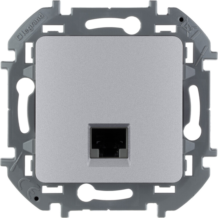 Информационная розетка RJ 45 категория 6 UTP Inspiria алюминий | 673832 | Legrand