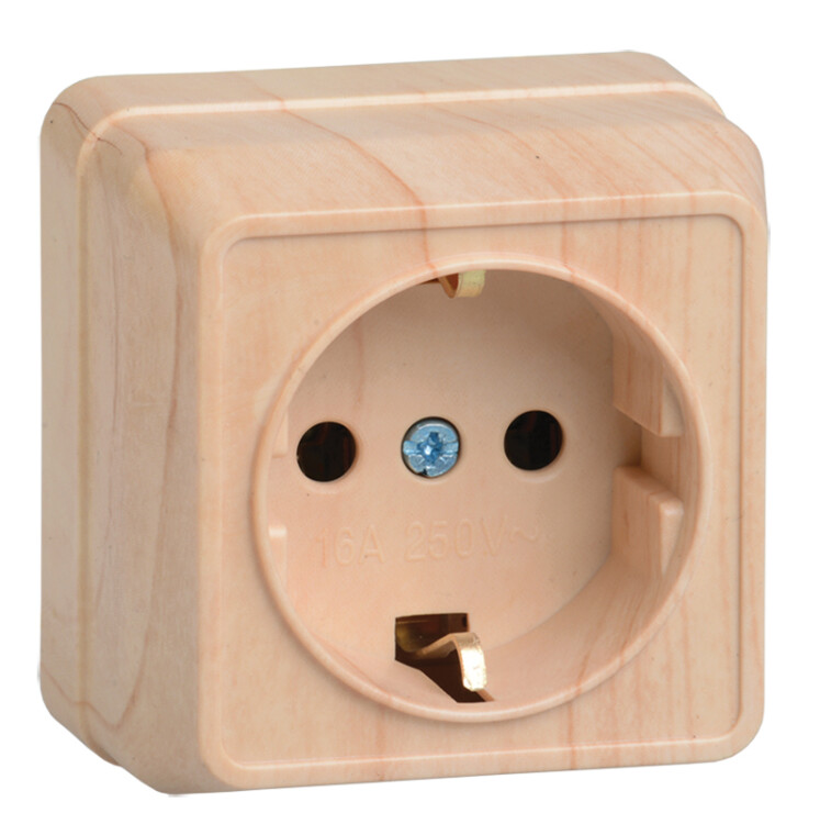 РС20-3-ОС Розетка 1местн. c з/к 16А откр.уст. ОКТАВА (сосна) | ERO11-K03-16-DC | IEK