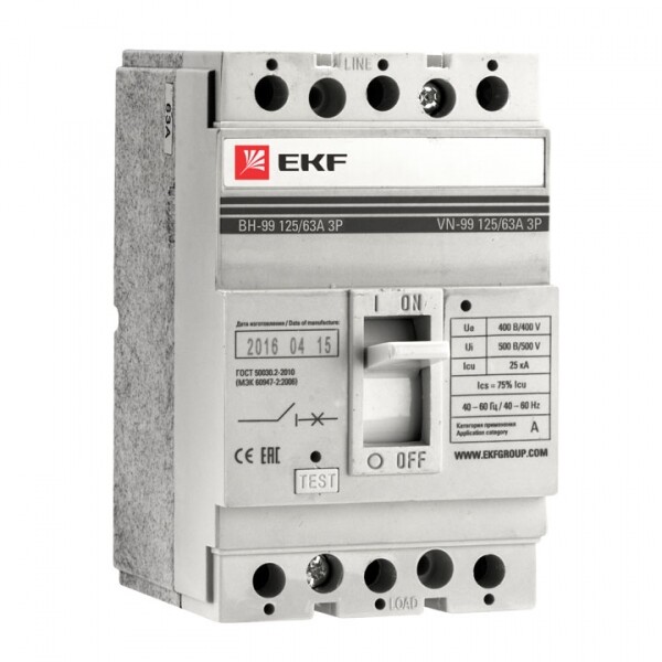 Выключатель нагрузки ВН-99 125/100А 3P EKF PROxima | sl99-125-100 | EKF