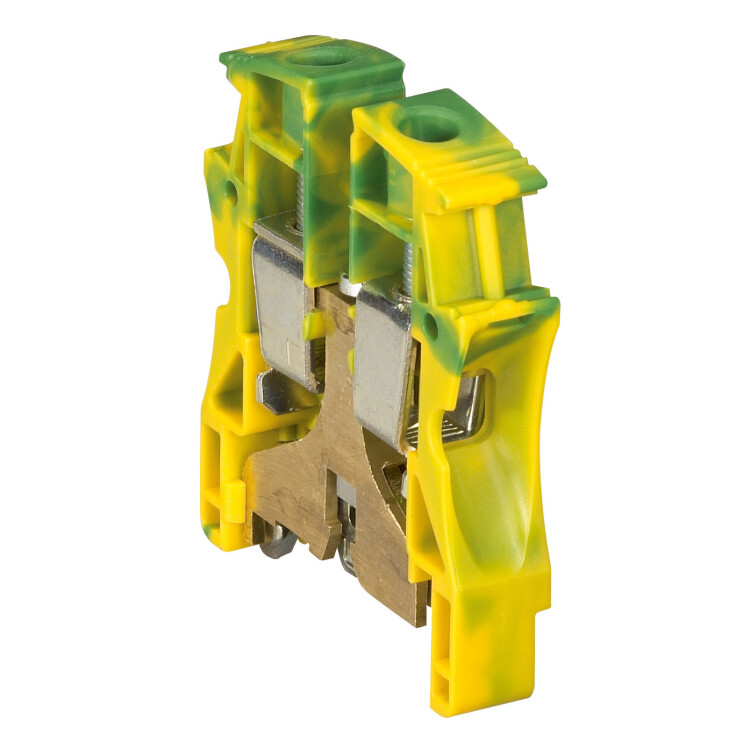 Винтовая клемма Viking 3 - заземляющая - однополюсная - металлическое основание - шаг 12 мм - желто-зеленый | 037174 | Legrand