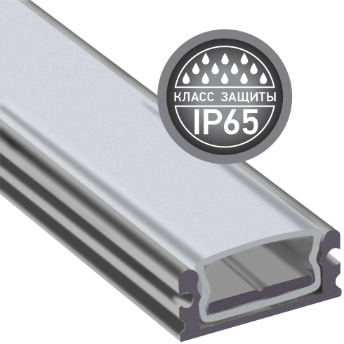 Профиль PAL 1808 накладной анодированный IP65 2м с матовым рассеивателем | 1037480 | Jazzway