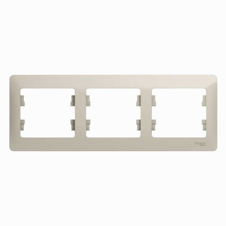 Glossa Молочный Рамка 3-ая, горизонтальная | GSL000903 | Schneider Electric