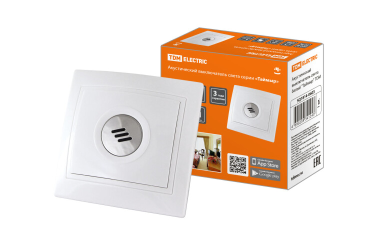 Акустический выключатель света белый "Таймыр" | SQ1814-0603 | TDM