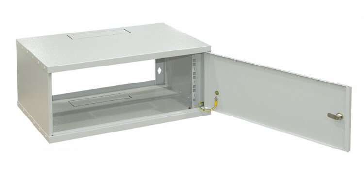 Шкаф настенный WZ-3684-01-02-011 (19"),серия SJK,10U,497х515x300,стальн.дв.,без задней панели,сер. (RAL 7035) собр. | 34272 | Zpas