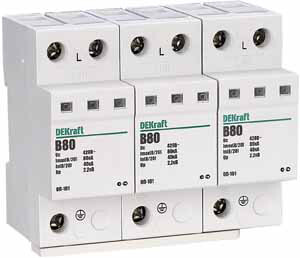 Ограничитель перенапряжений 3P 80кА B 420В ОП-101 | 18021DEK | DEKraft