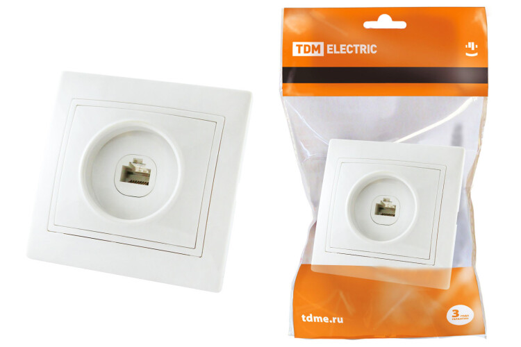 Розетка телефонная RJ11 белая "Таймыр" | SQ1814-0020 | TDM