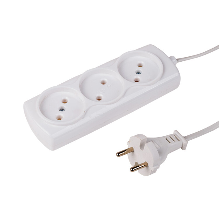 Удлинитель 3 гнезда, 1.5 м, 3х0.75 кв.мм, с/з, с кнопкой, белый | 11-7205 | PROconnect