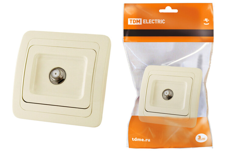 Розетка TV (SAT) F-типа сл. кость "Валдай" | SQ1804-0140 | TDM