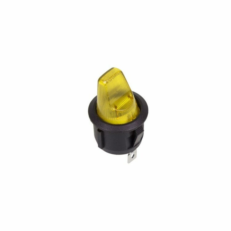 Выключатель клавишный круглый 250V 6А (3с) ON-OFF желтый | 36-2602 | REXANT