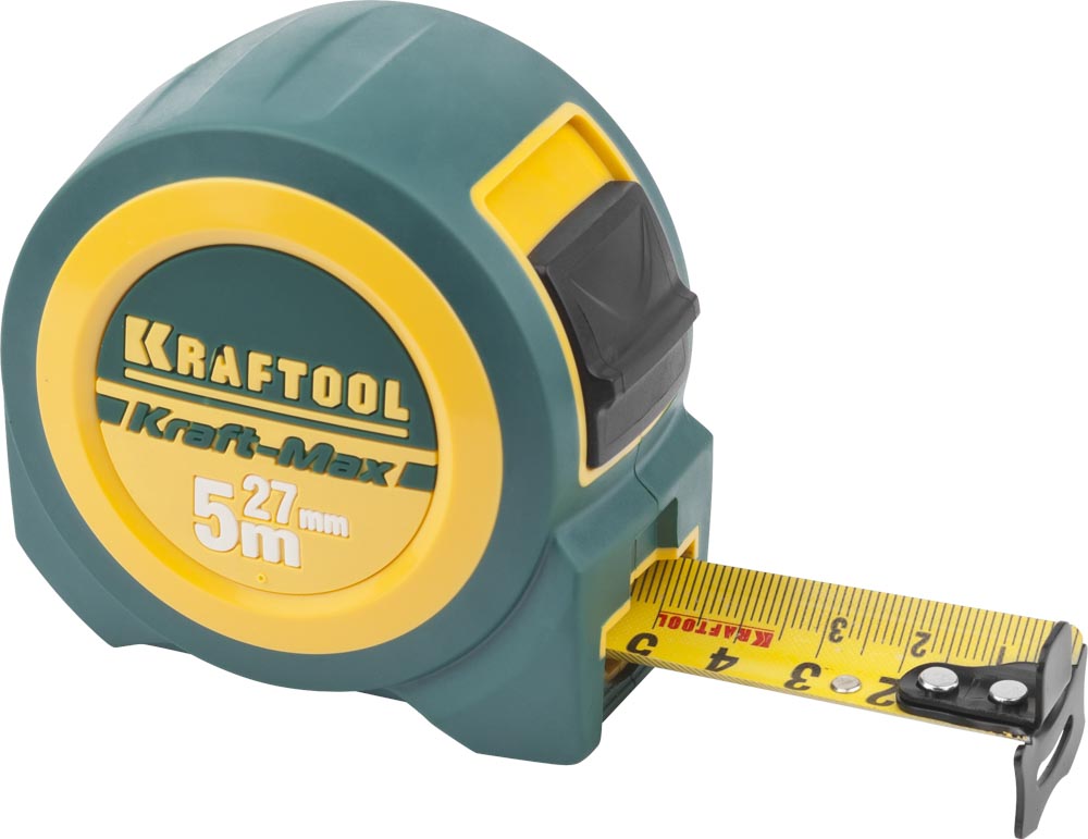 Рулетка профессиональная со сверхшироким полотном KRAFTOOL "Kraft-Max" 5м / 27мм | 34127-05-27 | Kraftool