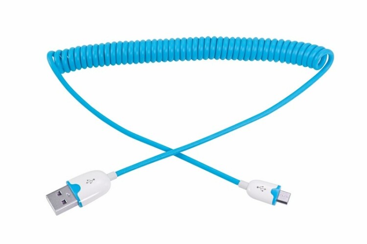 USB кабель универсальный microUSB шнур витой 1,5 м синий | 18-4302 | REXANT