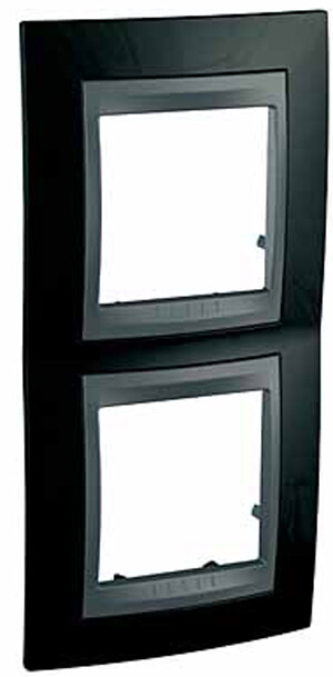 Unica TOP Родий/Графит Рамка 2-ая вертикальная | MGU66.004V.293 | Schneider Electric
