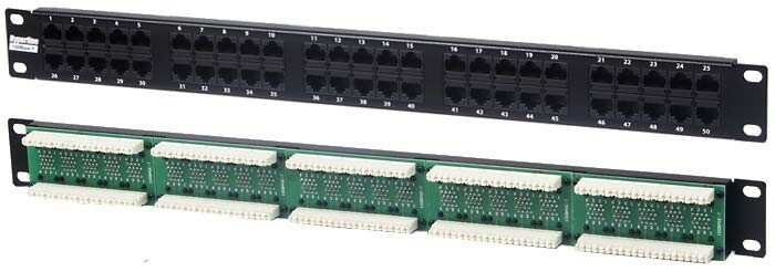 Патч-панель PP-19-50-8P8C-C5-110D 19", 1U, 50 портов RJ-45, категория 5, Dual IDC (комп. раскладка, 2 пары на порт 1,2,3,6) | 20341 | Hyperline