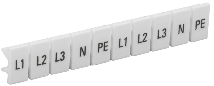 Маркеры для КПИ-4мм2 с символами "L1, L2, L3, N, PE" | YZN11M-004-K00-A | IEK