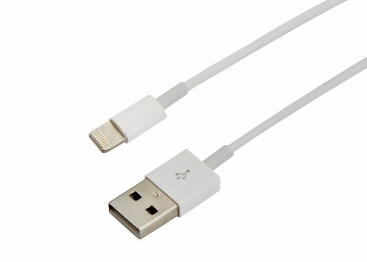 USB кабель для iPhone 5/6/7 моделей ОРИГИНАЛ (чип MFI) 1 м белый | 18-0000 | REXANT