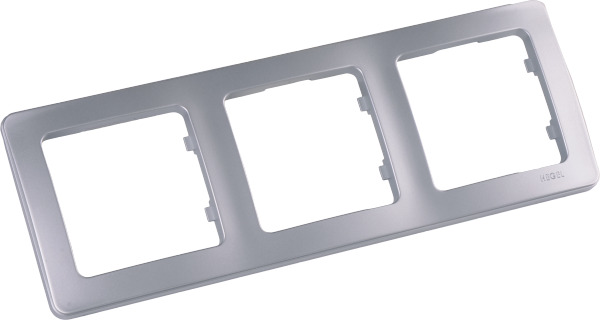 Рамка трёхместная, скрытой установки, цвет серебро | Р403-06 | HEGEL