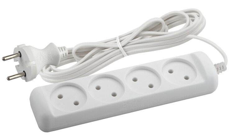 UX-4-3m Удлин-ль без заземл,2x0.75мм2, ШВВП, 4гн, 3м (5/20/720) | Б0038560 | ЭРА