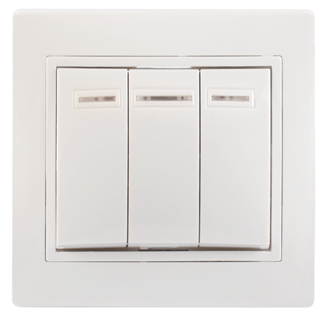 ВС10-3-1-КБ Выключатель 3кл с инд. 10А КВАРТА (белый) | EVK31-K01-10-DM | IEK