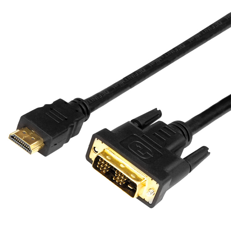 Шнур HDMI - DVI-D с фильтрами, длина 1,5 метра (GOLD) (PE пакет) | 17-6303 | REXANT