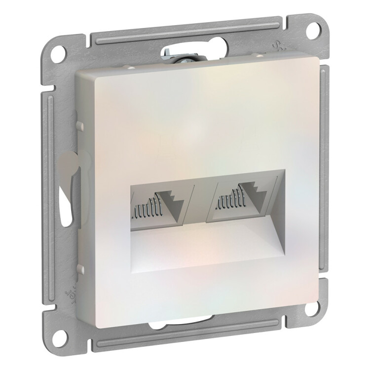 AtlasDesign Жемчуг Розетка двойная компьютерная RJ45+RJ45, кат.5E, механизм | ATN000485 | Schneider Electric