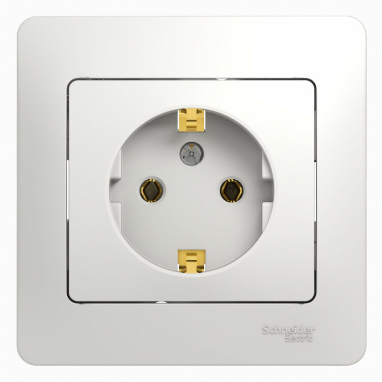 Glossa Белый Розетка с/з (в сборе с рамкой) | GSL000142 | Schneider Electric