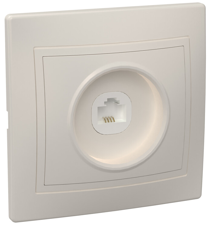 РТ10-ККм Розетка 1местн. телефонная КВАРТА (кремовый) | ETK10-K33-DM | IEK