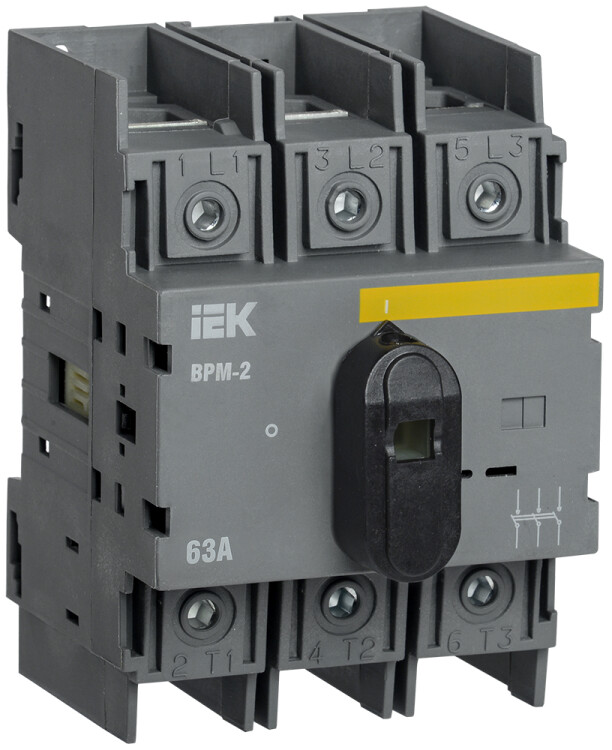 Выключатель-разъединитель модульный ВРМ-2 3P 63А | MVR20-3-063 | IEK