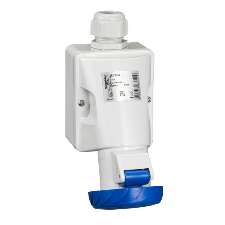 НАСТЕН РОЗЕТКА ВИНТ 16А 2P+E IP67 220В | 83154 | Schneider Electric