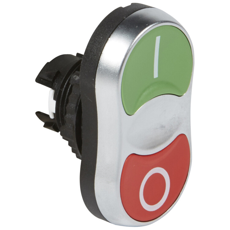 Головка с двойными кнопками - Osmoz - без подсв. - потайной/потайной толкатель (O-I) - IP 66 - красный/зеленый | 023980 | Legrand