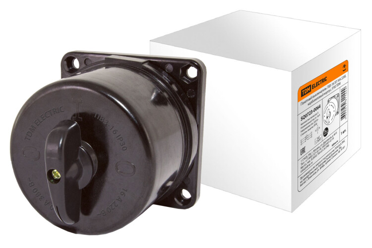 Пакетный выключатель ПВ3-16 3П 16А 220В, карболитовый корпус, IP30 | SQ0723-0064 | TDM