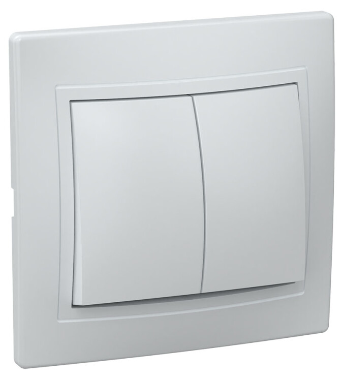 ВС10-2-0-КБ Выключатель 2кл 10А КВАРТА (белый) | EVK20-K01-10-DM | IEK