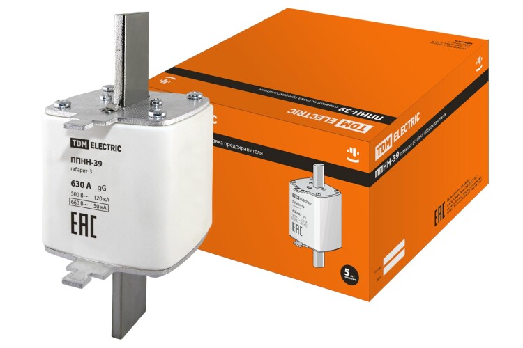 Предохранитель ППНН-39 габ.3, 630А | SQ0713-0039 | TDM