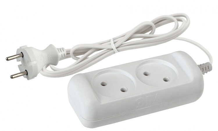 Удлинитель Россия UX-2-1,5m Удлин-ль без заземл, 2x0.75мм2, ШВВП, 2гн, 1,5м | Б0038557 | ЭРА