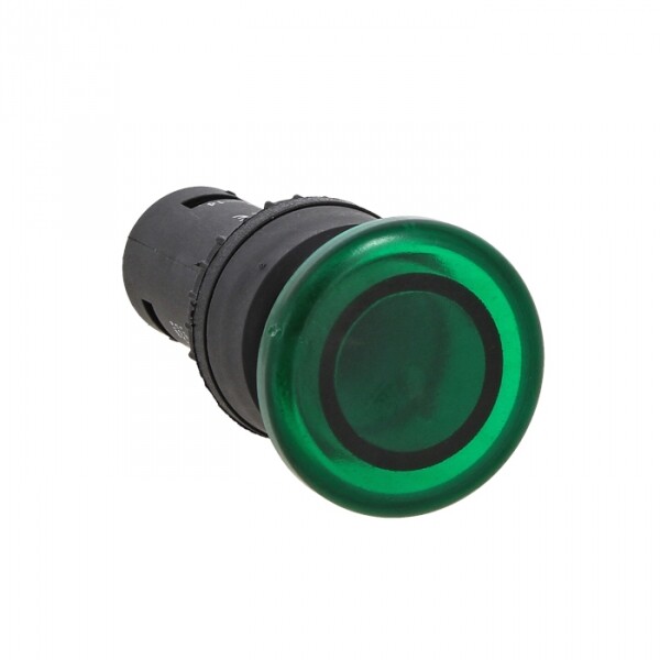 Кнопка SW2C-MD "грибок" зеленая с подсветкой NO+NC 24В EKF PROxima | sw2c-md-gg-24 | EKF