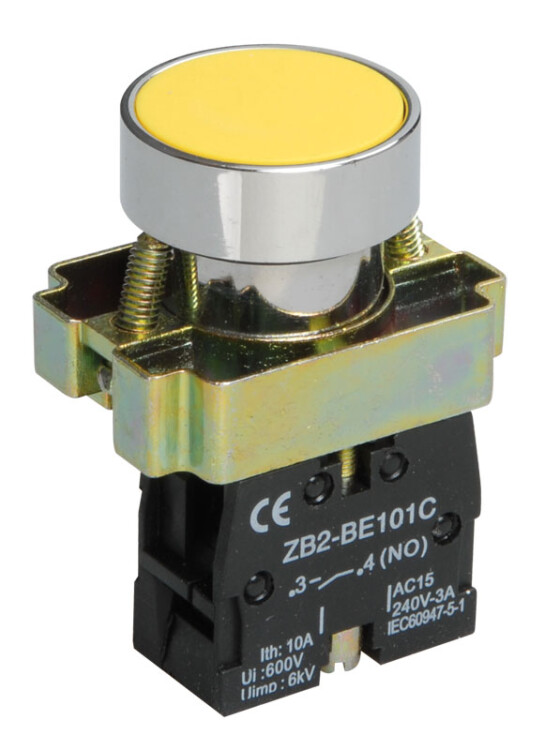 Кнопка управления LAY5-BA51 без подсветки желтая 1з | BBT60-BA-K05 | IEK