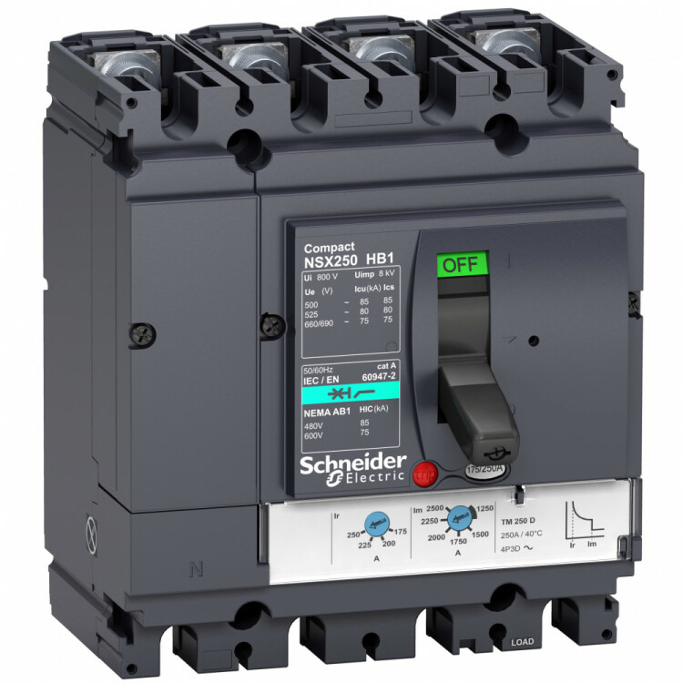 4П АВТОМ.ВЫКЛ. TM250D NSX250HB1 (75кА при 690B) | LV433485 | Schneider Electric