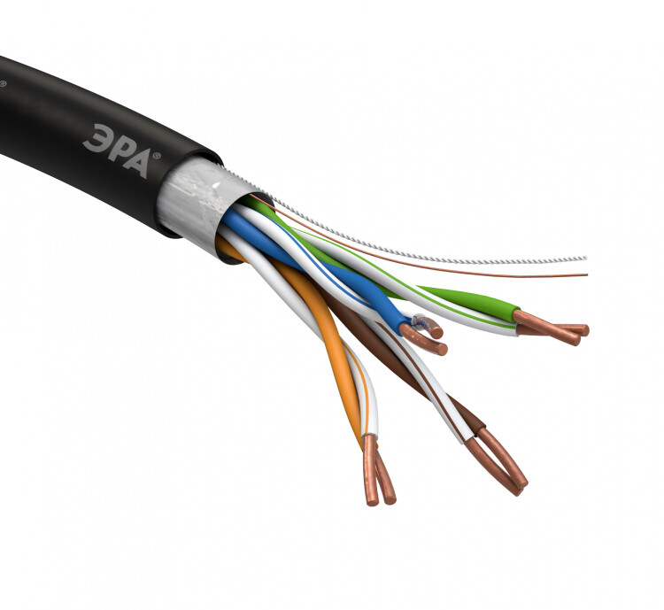 ЭРА Кабель витая пара F/UTP 4x2x24AWG Cat5e CU PE OUTDOOR 305 м SIMPLE | Б0044686 | ЭРА