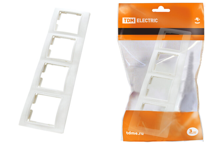 Рамка 4-х постовая горизонтальная белая "Таймыр" | SQ1814-0030 | TDM