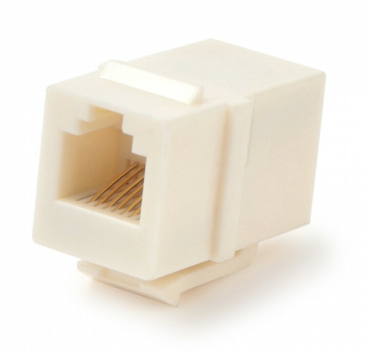 Адаптер проходной CA2-KJ-C2-WH (coupler), RJ-12(6P6C) формата Keystone Jack, белый | 47391 | Hyperline