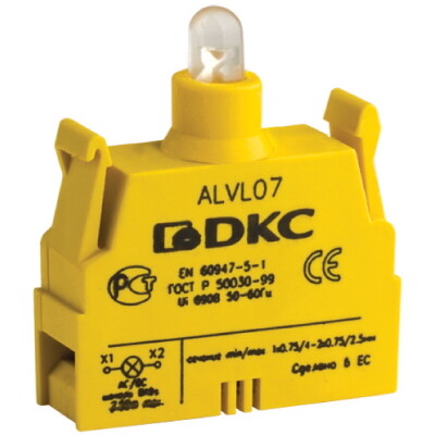 Контактный блок с клеммными зажимами под винт со светодиодом на 12В | ALVL12 | DKC