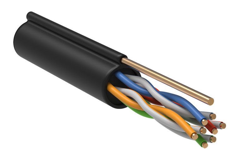 Каб. в. п. F/UTP кат. 5E 4 пары LDPE 1м трос чер. GENERICA | BC3-C5E04-359-305-G | ITK