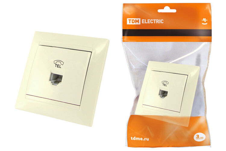 Розетка телефонная RJ11 сл. кость "Лама" | SQ1815-0115 | TDM