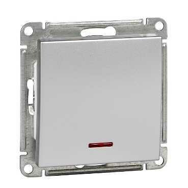 Wessen 59 Матовый хром Выключатель 1-клавишный 10АХ с подсветкой | VS110-153-5-86 | Schneider Electric