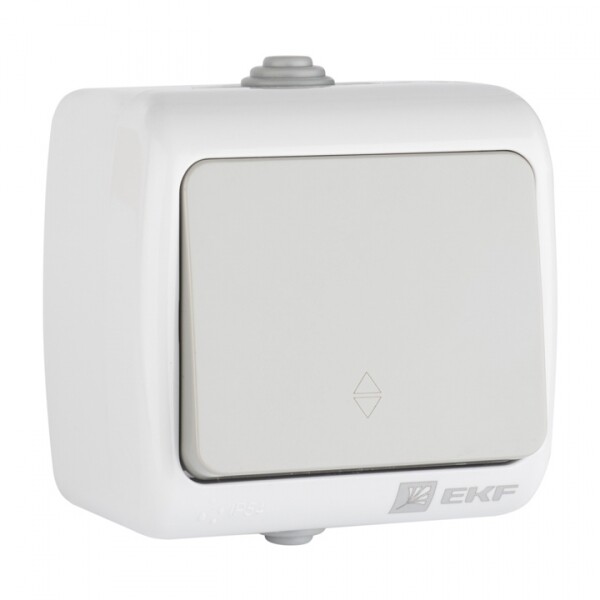 Мурманск Выключатель проходной 1-клавишный 10А IP54 серый EKF | EFV10-025-30-54 | EKF