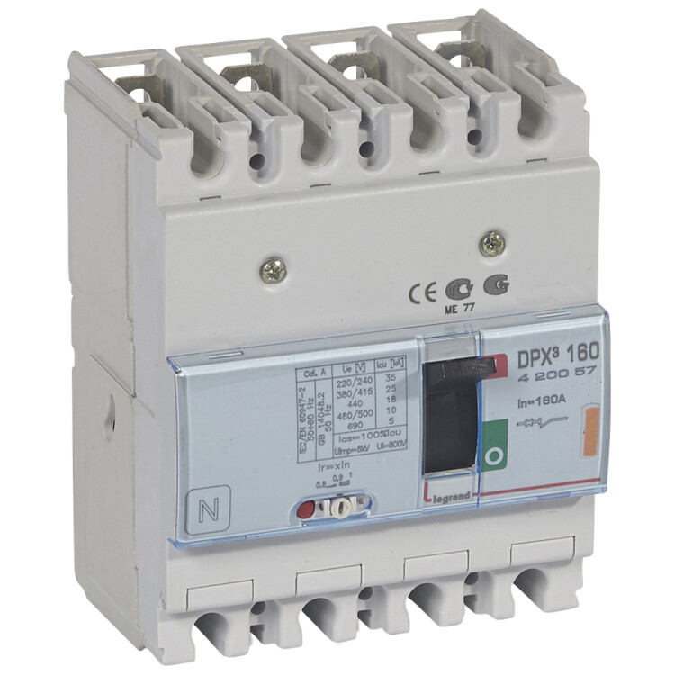Автоматический выключатель DPX3 160 - термомагнитный расцепитель - 25 кА - 400 В~ - 4П - 160 А | 420057 | Legrand
