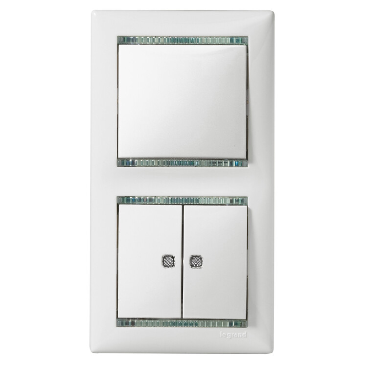 Valena Сл. кость Переключатель 2-х клавишный с подсветкой | 774112 | Legrand